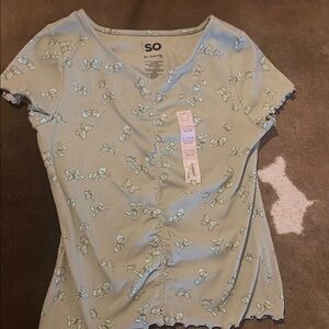 SO Women's Blue Butterfly Top